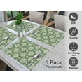 thumbnail image 3 of Ruvanti Placemats 100% Cotton 13x19 inch, Dining Table Placemats Set of 6, Modern Place Mats for Dining Table Décor, Kitchen & Table Linens, Coffee Mat for Christmas Dinners – Grass Green, 3 of 8