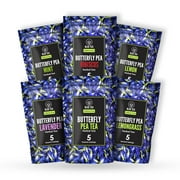 BLUE TEA - Butterfly Pea Assorted Herbal Sampler Tea Pack (6 Flavors, 30 Tea Bags Gifts Set) | Natural Ingredients - Mint, Hibiscus, Lemon, Lavender, Butterfly Pea, lemongrass | Gifts for Her & Him
