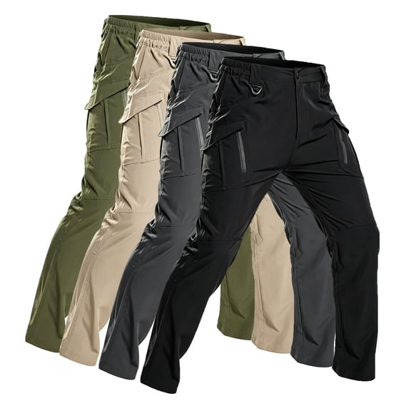 Men's Lightweight Multi Pocket Cargo Pants Stretch Hiking Outdoor Trousers S-XXL