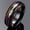 Black Inside, variant on Womens Rose Gold Wood Grain Stainless Steel Ring Geometric Design Trendy Elegant Titanium Steel Jewelry Gift Chic