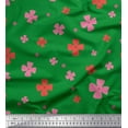 thumbnail image 1 of Soimoi Green Cotton Duck Fabric Flower Floral Print Printed Fabric 1 Yard 58 Inch Wide, 1 of 3
