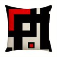 thumbnail image 1 of 1 funda de almohada con patrón geométrico negro y rojo, funda de almohada impresa de un solo lado, para el hogar, sofá, oficina, dormitorio, decoración de cojín de coche, sin núcleo de almohada, 17.7, 1 of 4