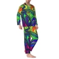 thumbnail image 2 of Salouo Pride Rainbow Print Button-Front Long Sleeve Pajama Set for Men, Soft 2Pjs Men's Long Sleeve Sleepwear-X-Large, 2 of 7
