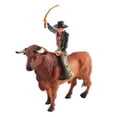 thumbnail image 3 of Figuras de pintadas a mano, modelo de juguetes de animales en miniatura, colección artesanal, figuras de acción detalladas realistas para Estilo C Sunnimix  Figura Toro con jinete, 3 of 8