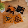 thumbnail image 2 of Halloween Decor Pillow Covers 18x18 Set of 4 Halloween Fall Black Decorative Throw Pillows Scary Pumpkin Bats Pillow Cases Home Outdoor Sofa Couch Cushion Covers for Halloween Decorations (18 by 18), 2 of 5