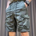 thumbnail image 4 of Pantalones cortos cargo para hombre con cremallera y botones para senderismo, nuevos pantalones cortos elásticos, elegantes, vintage, hermosos y populares para el verano Y2k, 4 of 4