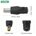 thumbnail image 3 of Uxcell 3pcs DC Connectors Adapter, 8mm Male to 5.5mm Female, Copper Barrel Connector, 3 of 5