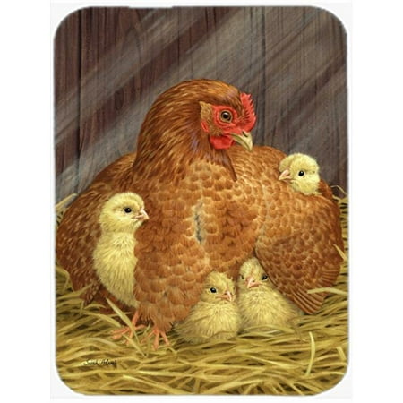 

My Little Chickadees With Hen Chicken Glass Cutting Board Large