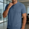 thumbnail image 7 of Gytharion Men's Henley Shirts Soild Color Crew Neck Short Sleeve Shirts Summer Casual Thin Tops, 7 of 7