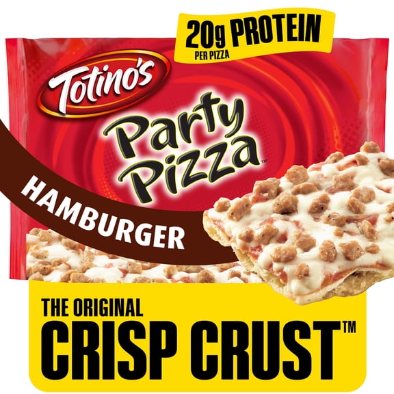 Totino's Party Pizza, Hamburger, Oven Ready, Thin Crust, 20g Protein, 10.9 oz (Frozen)