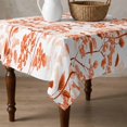 thumbnail image 4 of Burnt Orange Botanical Table Cloth Waterproof Tablecloths, Vintage Nature Flower Tablecloth Dining Table Cover for Kitchen Party Tabletop Outdoor, Square Tablecloth 60x60 Inch, 4 of 9
