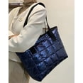thumbnail image 2 of LHSHID Women Retro Nylon Tote Hanbag Large Quilted Cotton Down Hobo Shoulder Bag Purse, 2 of 3