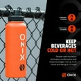 thumbnail image 3 of ONIX Pickleball Accessory Stainless Steel Insulated Sweat Proof Dishwasher Safe Double Wall 40 oz. Water Bottle — Orange, 3 of 6