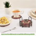 thumbnail image 7 of 6 Pcs Drink Coasters with Holder 3.94in Woven Coasters for Drinks Beautiful and Detailed Deer Coaster Set for Protection Table, 7 of 7