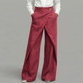 thumbnail image 2 of Admvng Womens Linen Pants Wrap Wide Leg Casual Summer Office formal Full Length Trousers with Pockets, 2 of 6