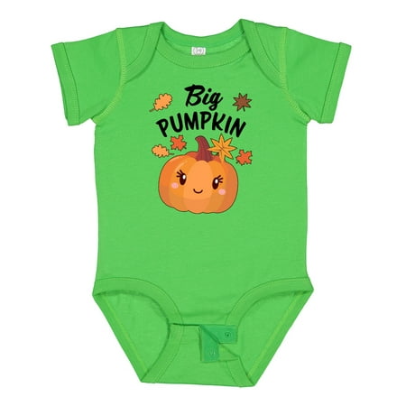 

Inktastic Big Pumpkin with Fall Leaves Gift Baby Boy or Baby Girl Bodysuit