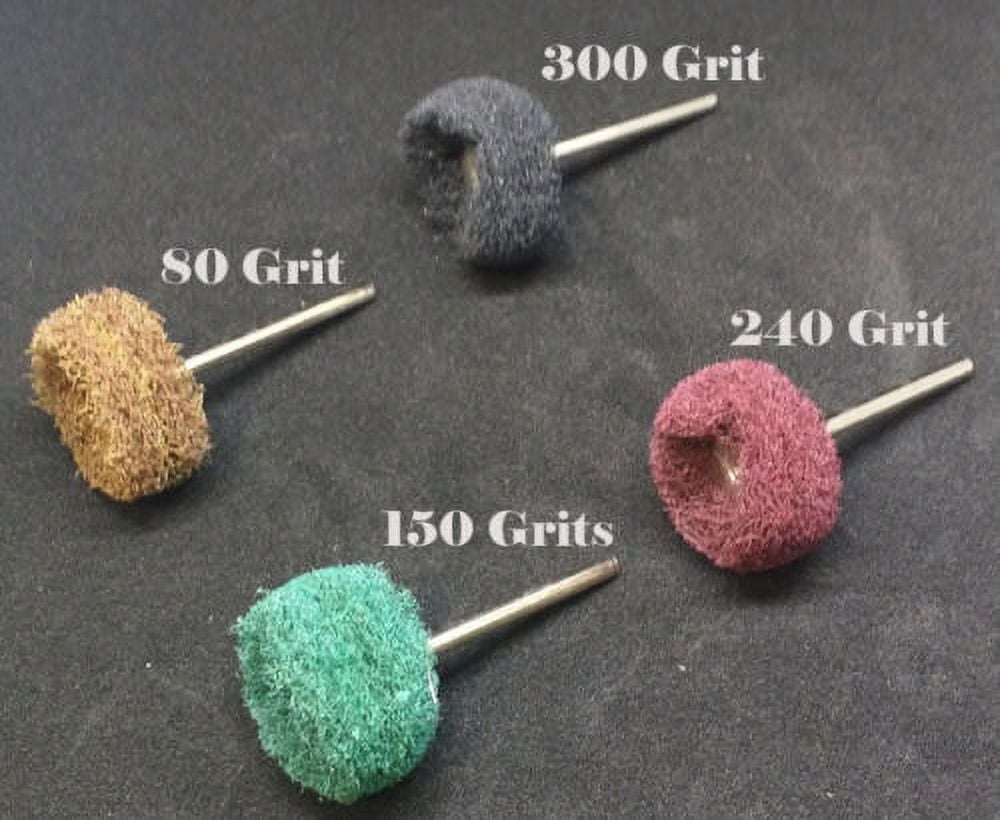MTP Â®  Pack of 12 / 40 1" (25mm) Abrasive Buffing Polishing Wheel Fits Dremel Rotary Tool 1/8 80/150/240/320 Grits