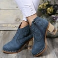 thumbnail image 2 of Embroidered Thick Heel Womens Boots With Side Zipper Short, 2 of 9