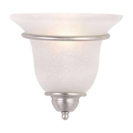 

Vaxcel Monrovia 1 Light Brushed Nickel Flush Wall Sconce White Glass