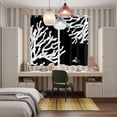 thumbnail image 5 of Coral Black Kitchen Curtains 84 Inch Length, Coastal White Ocean Marine Nautical Beach Grommet Top Bedroom Living Room Curtains, Light Filtering Cafe Curtain Drapes 2 Panels Set 104''x84'', 5 of 9