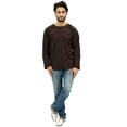 thumbnail image 7 of Atasi Men's Round Neck Brown Kurta Cotton Roll-Over Sleeve Shirt-Medium, 7 of 7