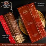 Cedar Mahogany Incense Sticks - Pack of 100 Inscents-Sticks - Inciensos Aromaticos para La Casa - Made with Natural Ingredients - Scented Insence Non Toxic Insense Incents