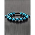 thumbnail image 2 of West Coast Jewelry Men's Turquoise Stone Bead Adjustable Bracelet (10mm), 2 of 4