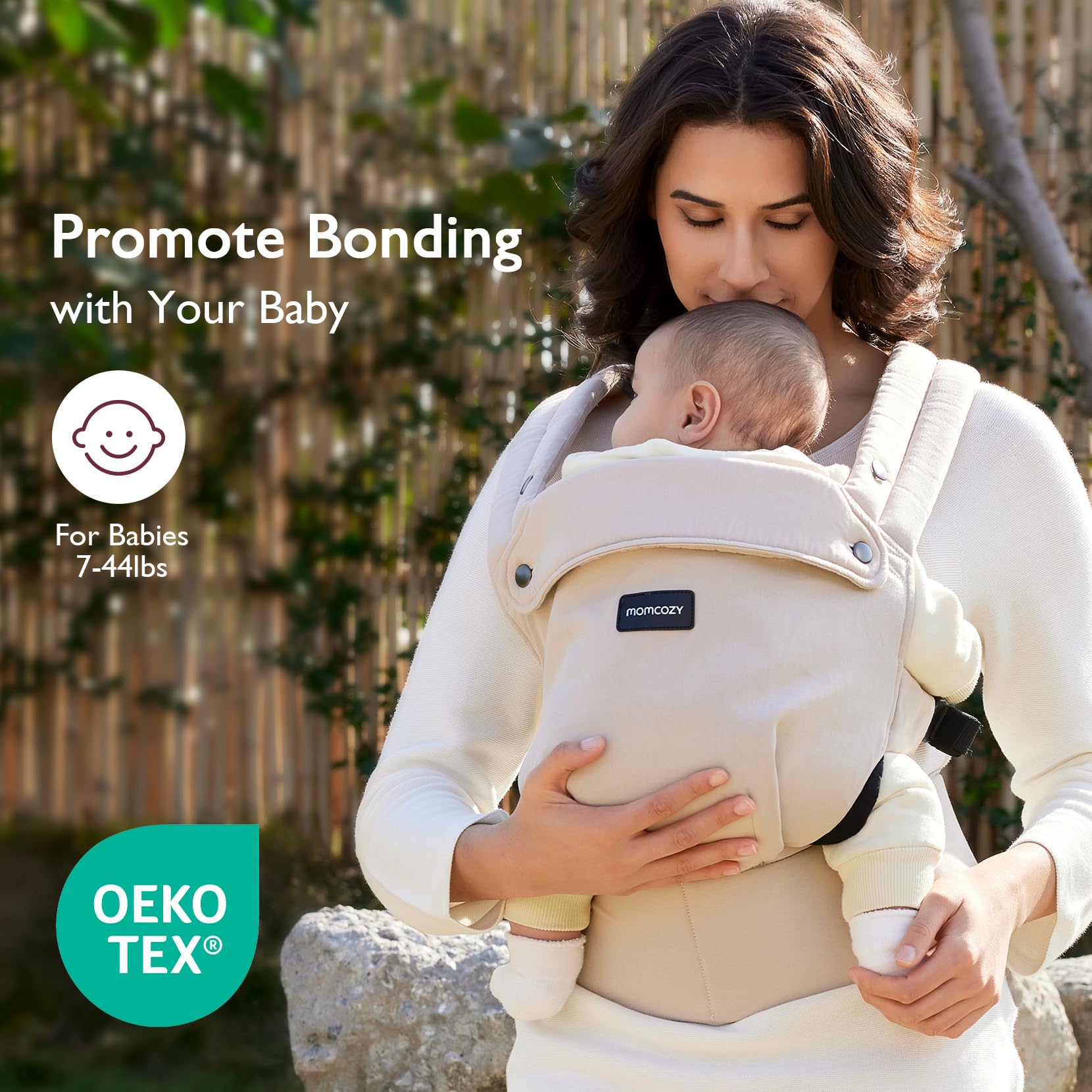 Momcozy Baby Carrier, Ergonomic Infant Carrier Backpack, Breathable Front Back Carrying Wrap Seat for Newborn Toddlers 7-44lbs, Khaki