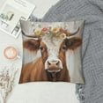 thumbnail image 2 of Shiartex Cow with Flower Crown Pillow Cushion Covers for Sofa Car Chair Home Decor 1PC High-Quality 12x12in, 2 of 5