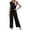 *Black, variant on Women's Lace Ruffle Sleeveless 2 Piece Pants Sets , Ladies' Drawstring Waist Textured Matching Outfits , Casual Summer Vacation Lounge Sets For Women,White,S-2XL