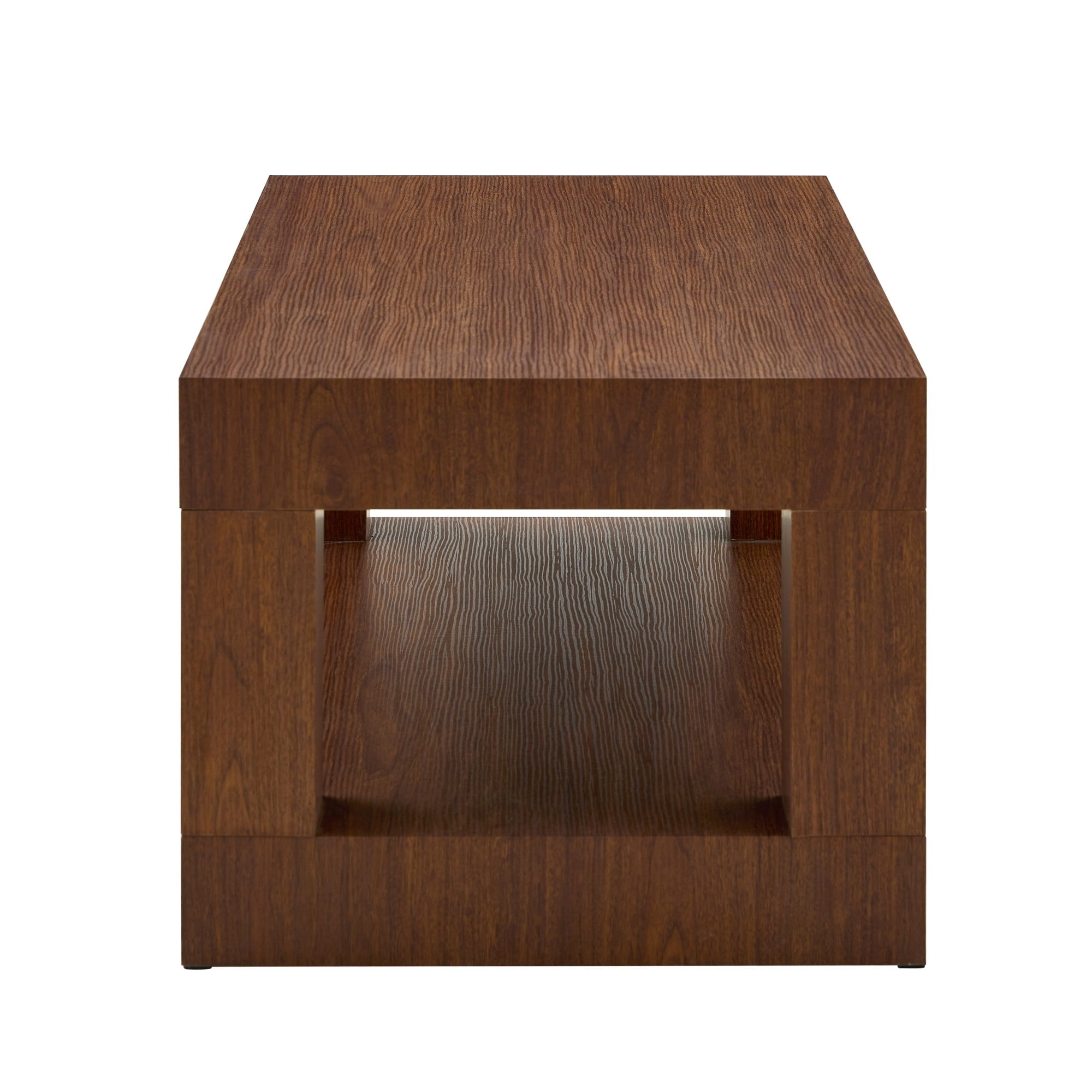 Alvantor Coffee Table Modern 2-Tier with Open Shelf for Living Room, 40"x21"x18", Walnut