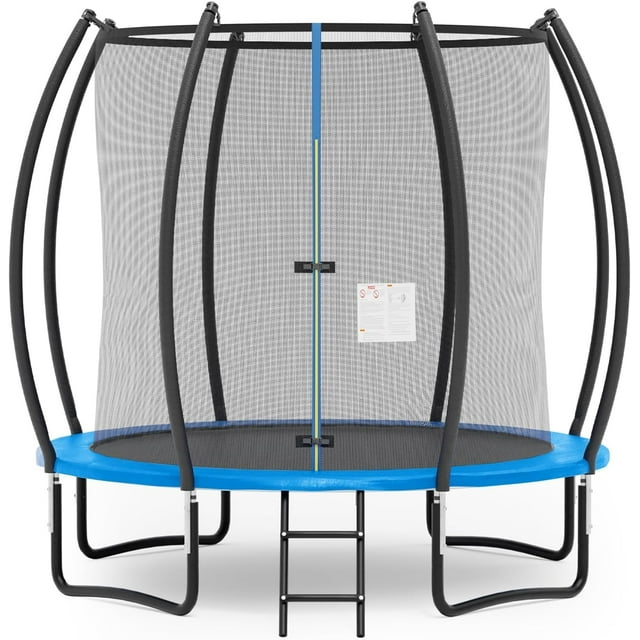 FDW Trampoline 8 Pi avec Enceinte Trampoline de Mise en Forme Extérieur Rembourrage de Couverture de Ressort en PVC pour Enfants et Adultes