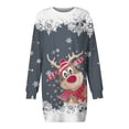 thumbnail image 3 of Vestidos de Mujer, Vestido Casual de Manga Larga Con Cuello Redondo y Estampado Navideño de Moda de Otoño E Invierno Para Mujer, 3 of 3