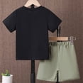 thumbnail image 4 of HCNTES Toddler Boy Summer Clothes kid Boy Outfits Crewneck Dinosaur Print Short Sleeve Shirt and Short Toddler Boy Shorts Set, 4 of 4