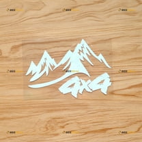 4X4 Off Road Sticker Decal Vinyl Mountain - White 6" - Fit For Ford Chevy GMC Toyota Jeep Car Pickup Truck No Background Die-cut