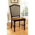 thumbnail image 2 of Set of 2 Black &amp; Antique Oak Side Chairs - Wooden Dining Chairs, 19"W x 23.75"D, Transitional Style, for Dining Room, Solid Wood &amp; MDF, Slat Back, Country Style., 2 of 6