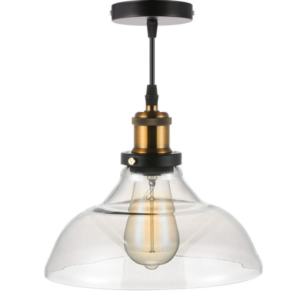 Lámpara De Techo Con Pantalla De Cristal Industrial Vintage, Lámpara Colgante, Lámpara Colgante Para El Hogar, La Oficina, El Dormitorio, La Cafetería Noticed HA024442-03
