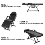 Artist Hand Recliner Massage Table Facial Lash Bed Salon Tattoo Chair with 2 Trays (Black)