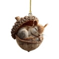 thumbnail image 2 of Forest Animal Acorn Ornaments Cozy Forest Christmas Ornaments, Flat Pine Cone Animal Decoration, Woodland Creature Hanging Ornament, Acrylic Hanging Ornament for Home Decor, 2 of 6