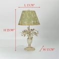 thumbnail image 6 of Vintage-Style Table Lamp with Distressed Green Shade and Floral Base, Rustic Home Decor Accent Piece, 1pc, 6 of 7