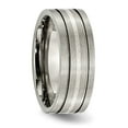 thumbnail image 4 of Titanium Brushed w/Sterling Silver Inlay 8mm Grooved Band, 4 of 7