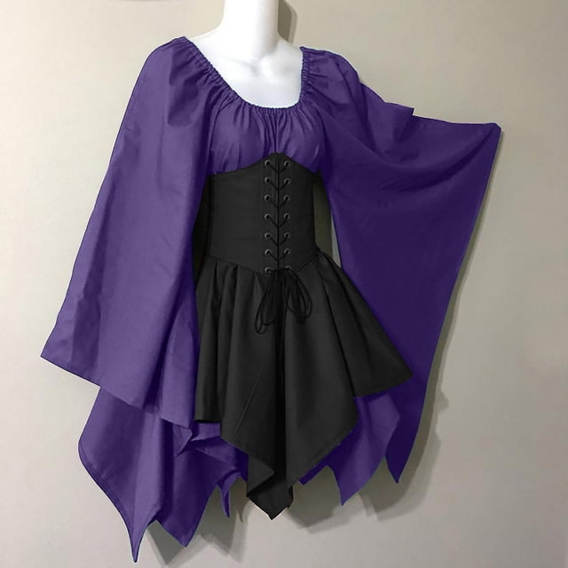 Nouvelle Robe de Fête à Manches Longues pour Femme, Robe Médiévale de la Renaissance pour Halloween