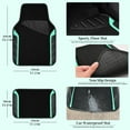thumbnail image 4 of CAR GRAND Leather Steering Wheel Cover and Waterproof Car Floor Mats,Microfiber Universal Car Combo Fit for 95% Sedan,SUV,Cars,14.5-15inch Sporty Anti-Slip Safety Comfortable Design(Black&Mint), 4 of 8