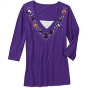 Seasonal Women's Plus-Size Halloween 2fer Top