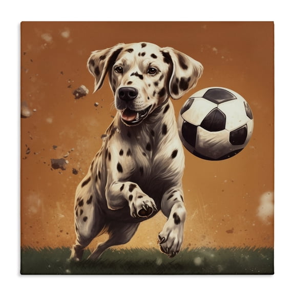 Stupell Industries Eclectic Dog Playing Soccer Canvas Art, 17 x 17, by Lazar Studio