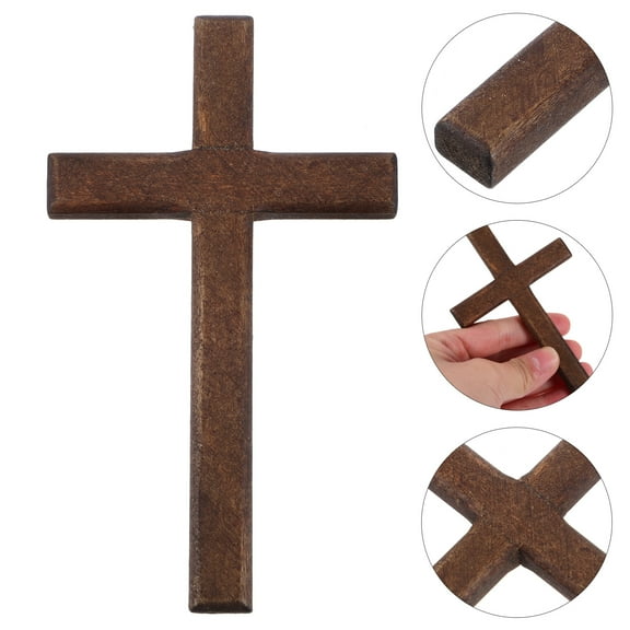 Raindrops Brown Wooden Cross for Decoration HandCarved Craft Perfect for Home Church Use 6 Pieces