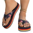 thumbnail image 3 of Domuza Women's Platform Flip Flops Chunky Sole Slides 2026 Summer Indoor Outdoor House Slippers Lightweight Sandals for Wide Feet Black 7（EU-38）, 3 of 7