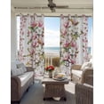 thumbnail image 3 of Spring Floral Black Out Curtains 72 Inch Long, Light Blocking Drapes with Black Liner, Retro Pink Orchid Flowers Leaves Botanical Thermal Blackout Curtains for Bedroom Living Room 52"x72" 2 Panels, 3 of 8