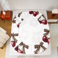 thumbnail image 5 of Feelyou Fashion Bow Cherry Queen Sheet Sets, Leopard Print Ribbon Bed Set, 4-Piece, 5 of 7