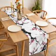 thumbnail image 6 of Pink Plum Blossom Cotton Linen Table Runner for Dining Kitchen, Farmhouse Botanical Spring Floral Wedding Outdoor Party Tablerunners Decoration, Dresser Scarf Coffee Tablecloth Runners 13x48 Inches, 6 of 9